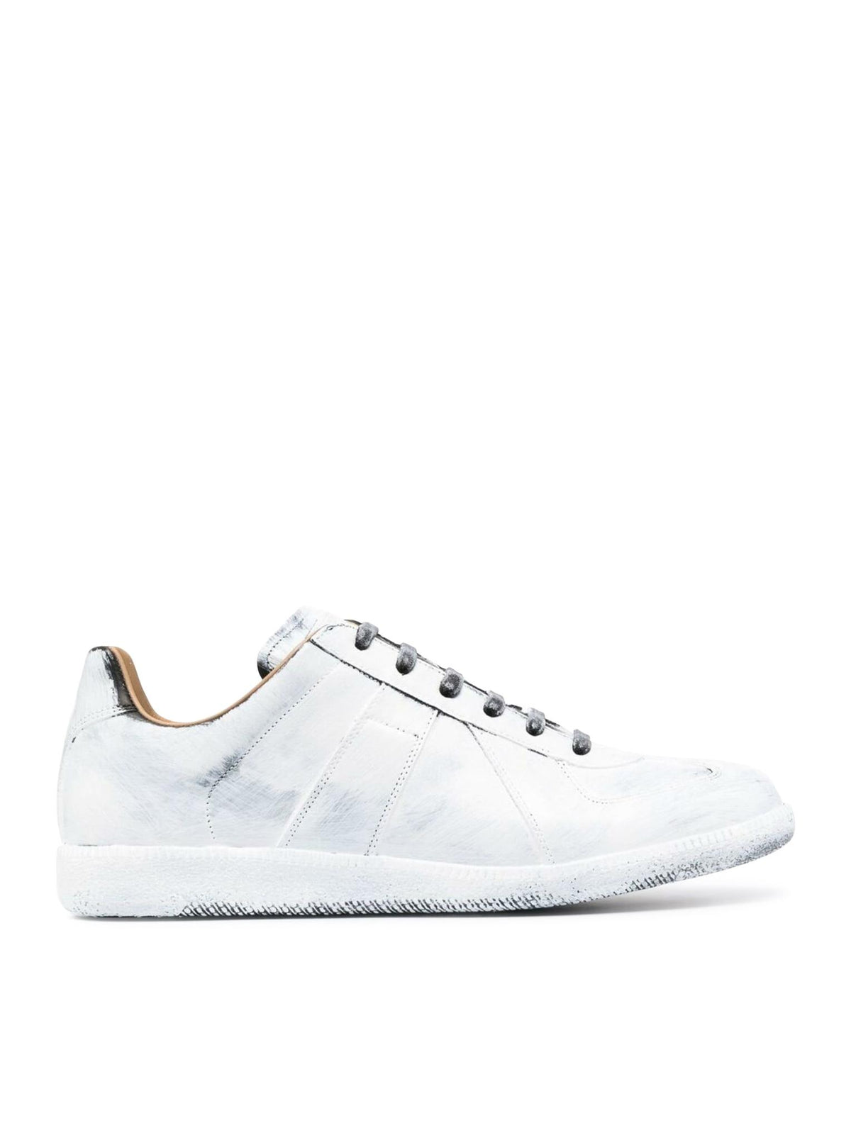 Maison Margiela Black/White Glossy Leather Low-Top Sneakers