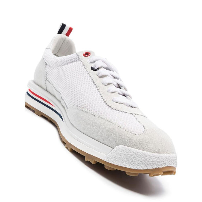 THOM BROWNE Fine Kid Suede Tech Running Shoes Low-Top Sneakers White