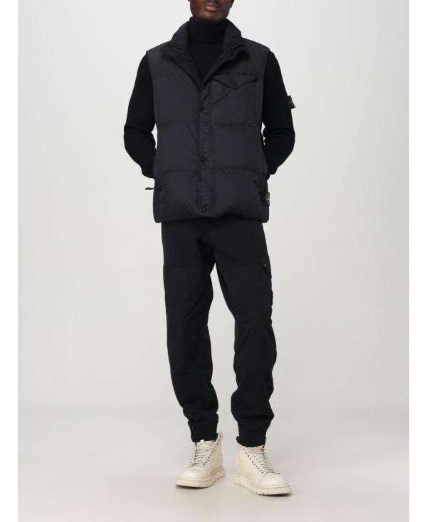 STONE ISLAND Brushed Cotton Fleece Sweatpants Black Men’s Classic Pants