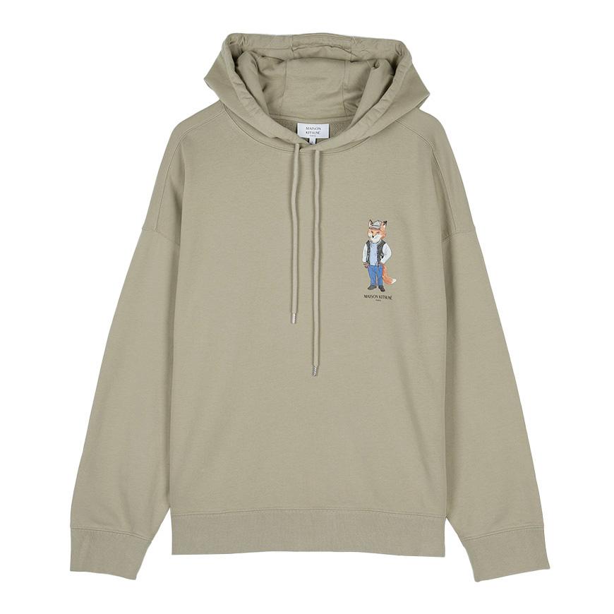Maison Kitsune Dressed Fox Logo Hoodie Black Men’s Cotton Pu PM00707 KM0340 0302
