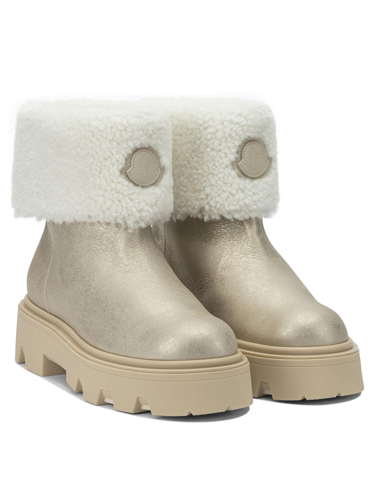 Moncler Black Leather AUREA Ankle Boots