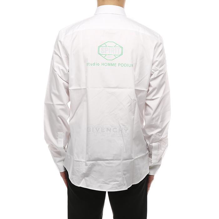 GIVENCHY Studio Print Oversized Long-Sleeve Shirt Men White Cotton