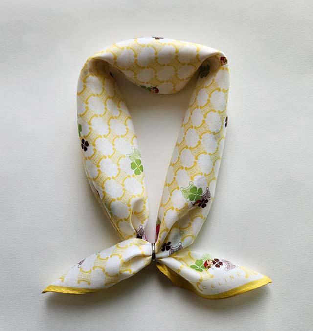 CELINE Triomphe Handkerchief Petite Scarf Unisex