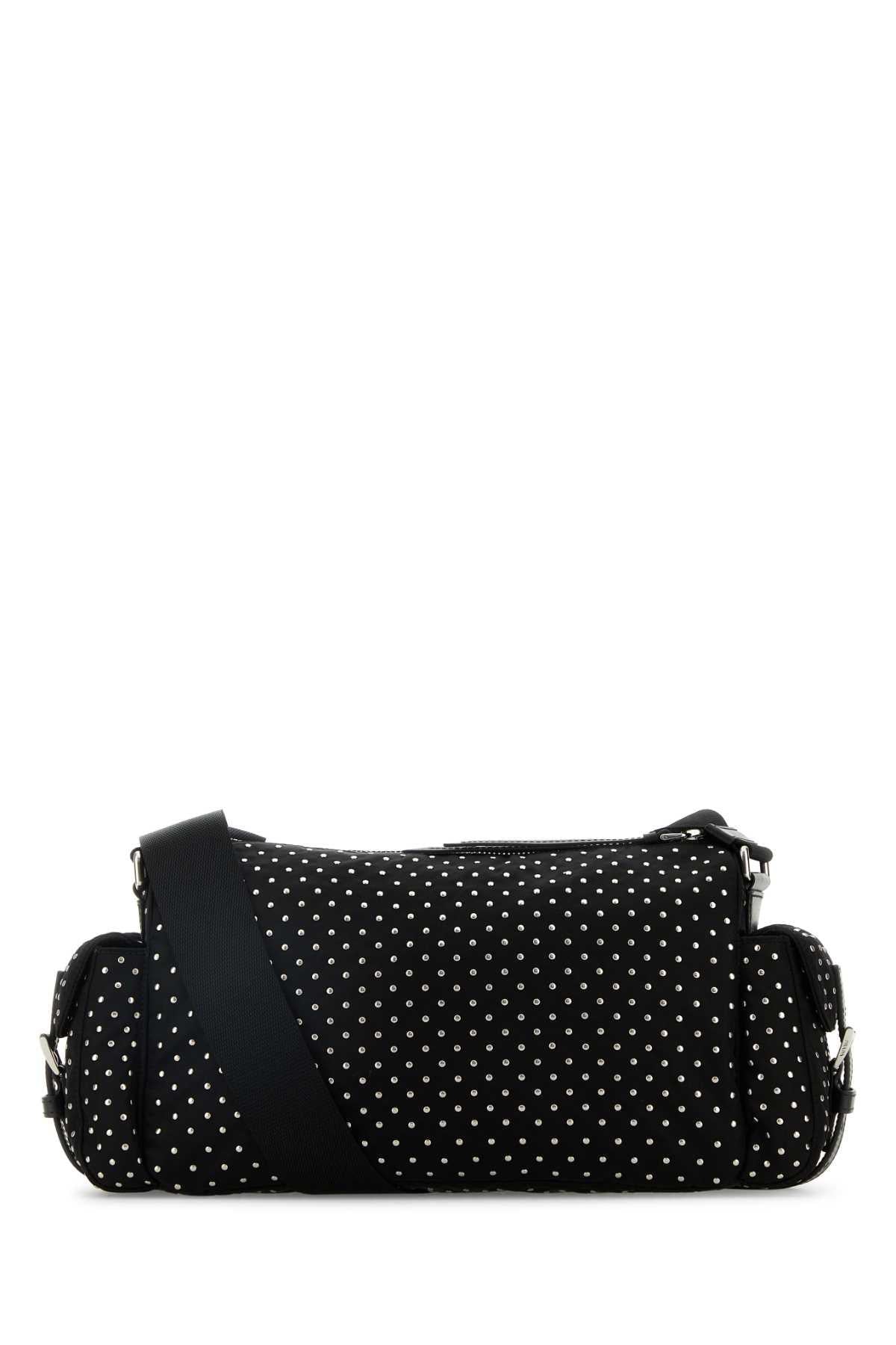 PRADA Black Leather Shoulder Bag