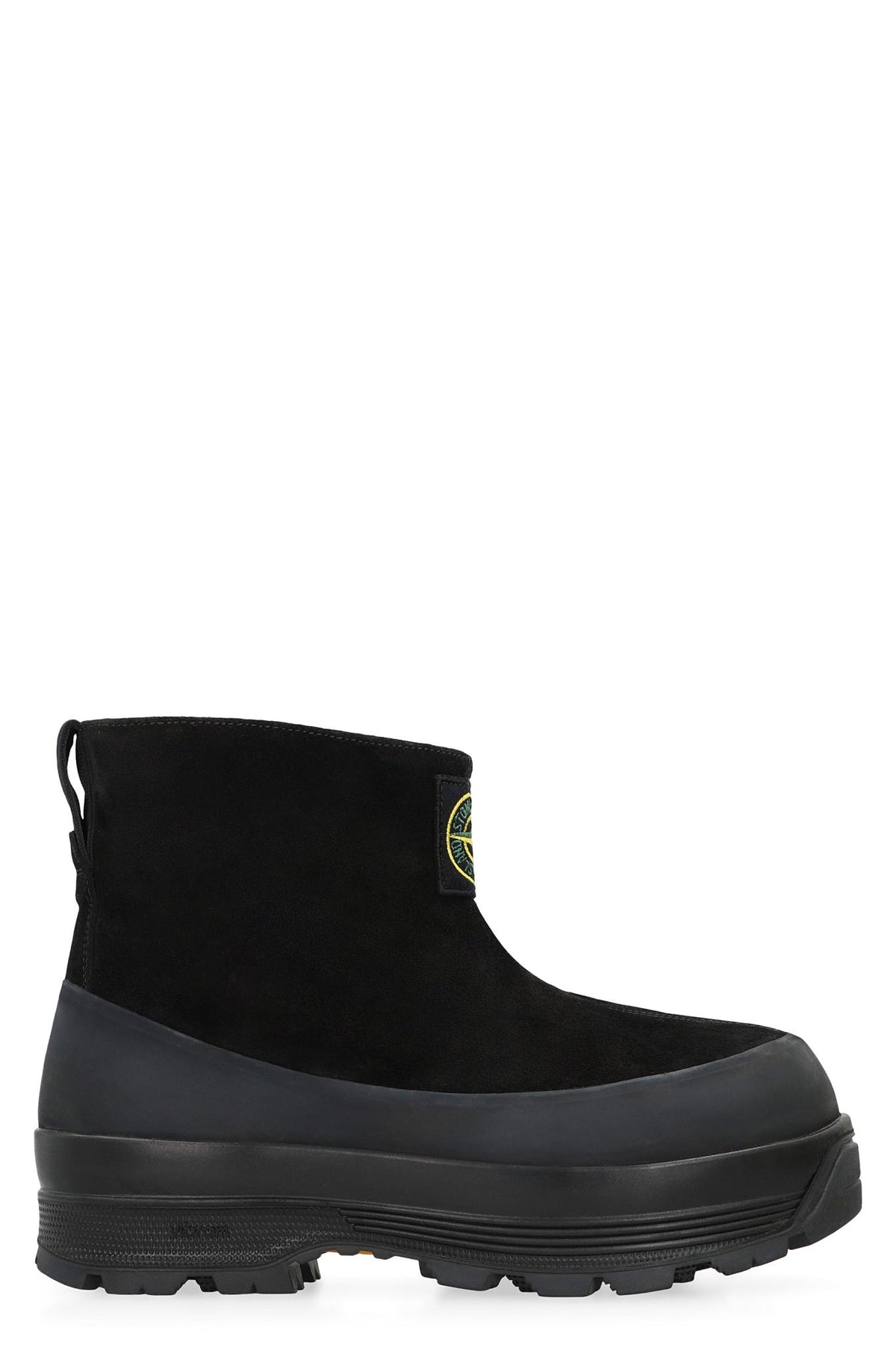 STONE ISLAND Black Leather Mid Boots