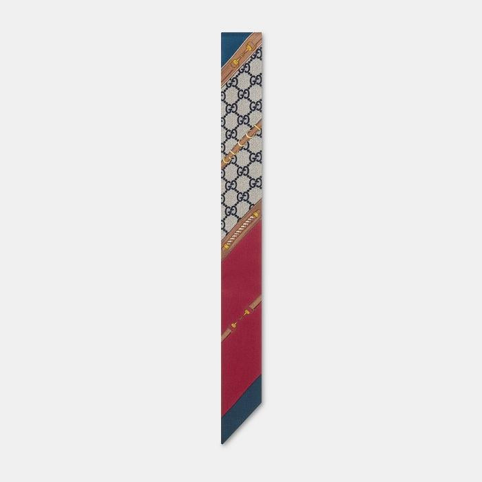 GUCCI Heritage Print Silk Neck Bow Scarf 791008 3G001 6168