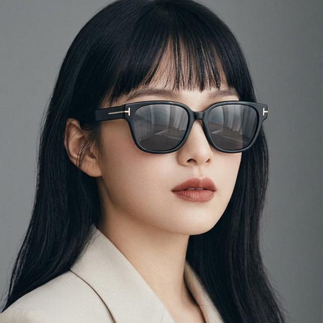 TOM FORD Black Acetate Asian Fit Unisex Sunglasses