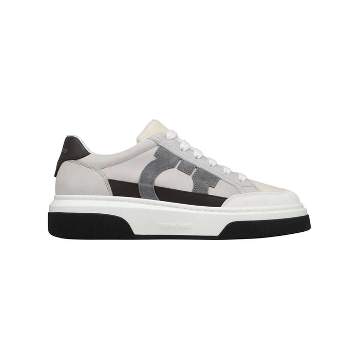Ferragamo White Leather Cassina Ganc Low-Top Sneakers 0769375