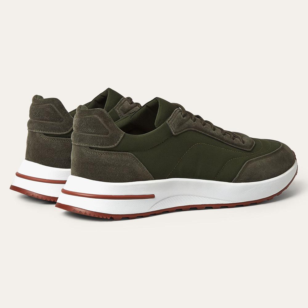 Loro Piana Suede Calfskin Weekend Walk Sneakers Island Green