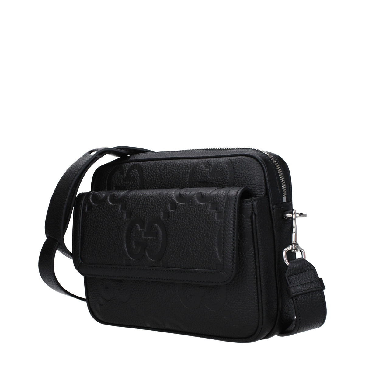 GUCCI Black Leather Shoulder Crossbody Bag