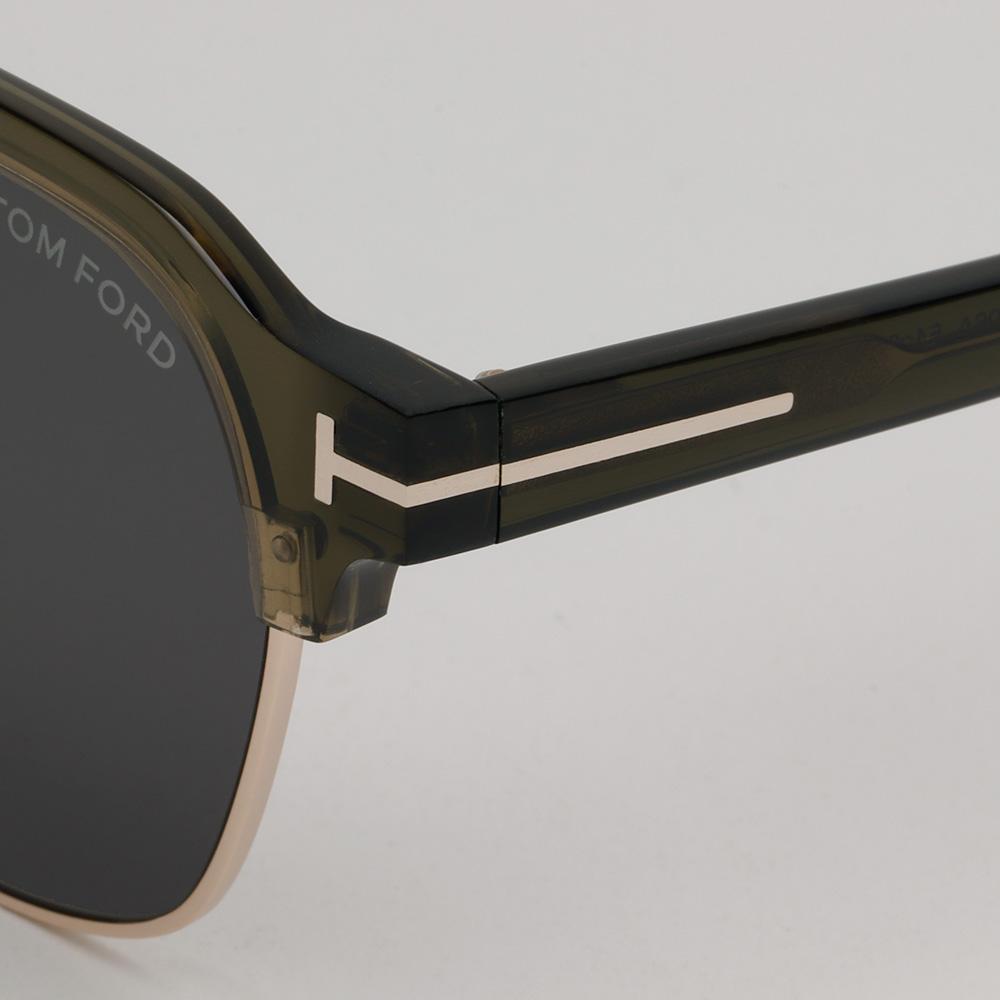 TOM FORD Dark Gray Gold Semi-Rim Browline Sunglasses Unisex TF1166K 96A