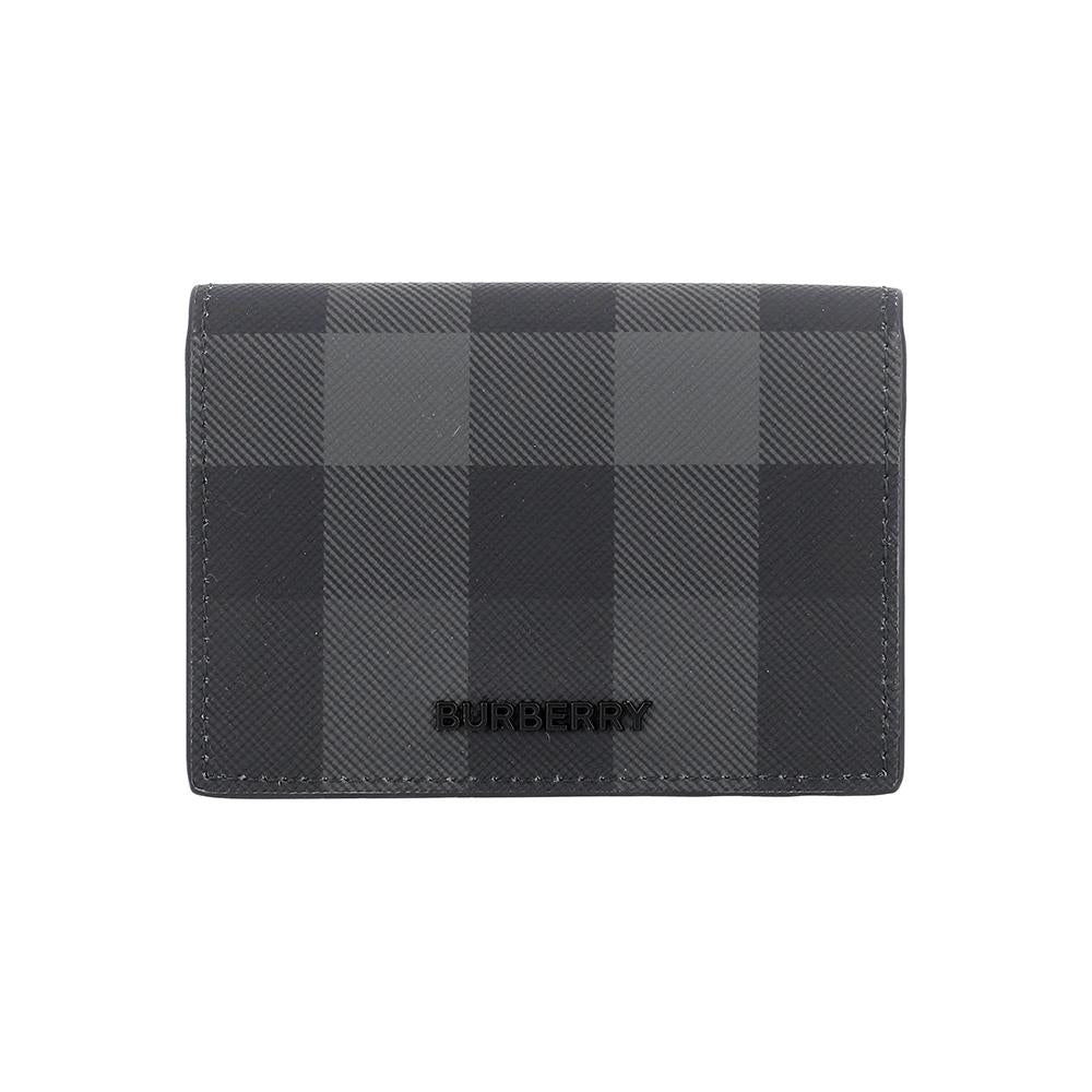 BURBERRY Black Leather Card Holder Wallet for Men