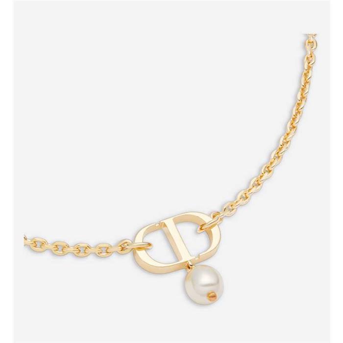 DIOR Gold-Tone Crystal Petit CD Pendant Necklace N1390PTCRS D301
