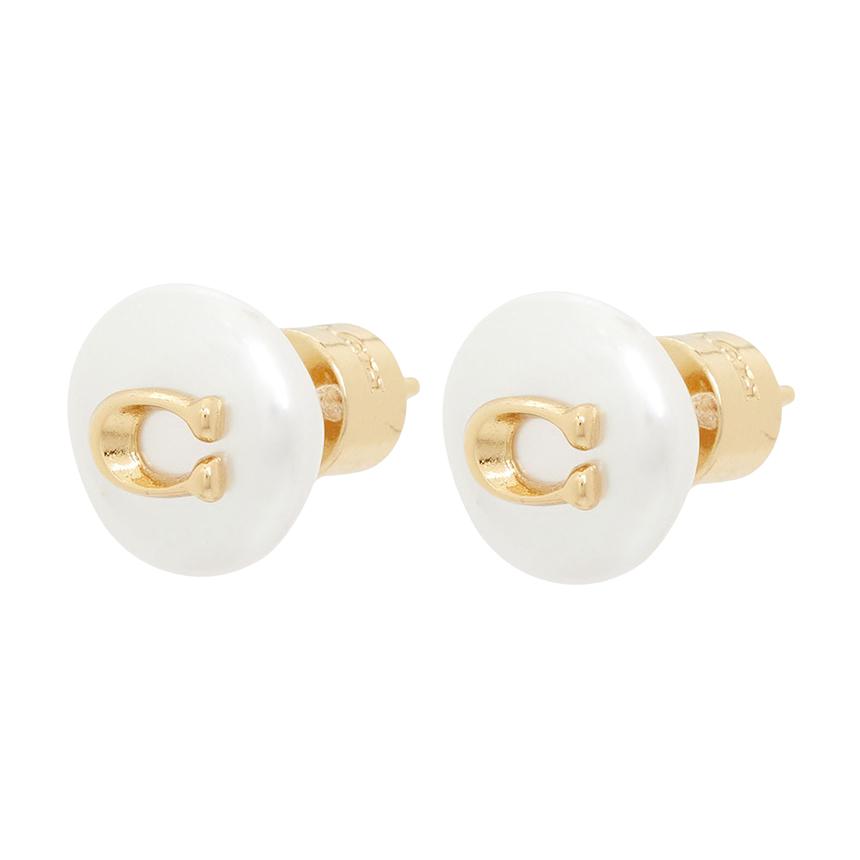 Coach Coin Pearl Women's Earrings 351511 GLD 107
