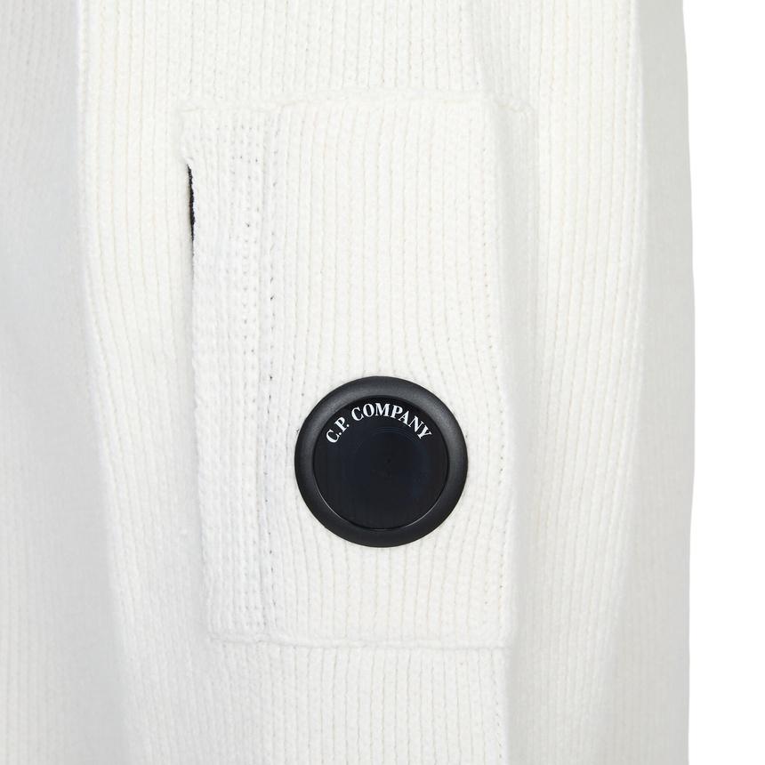 CP Company Men's Round Neck Knit Sweater White