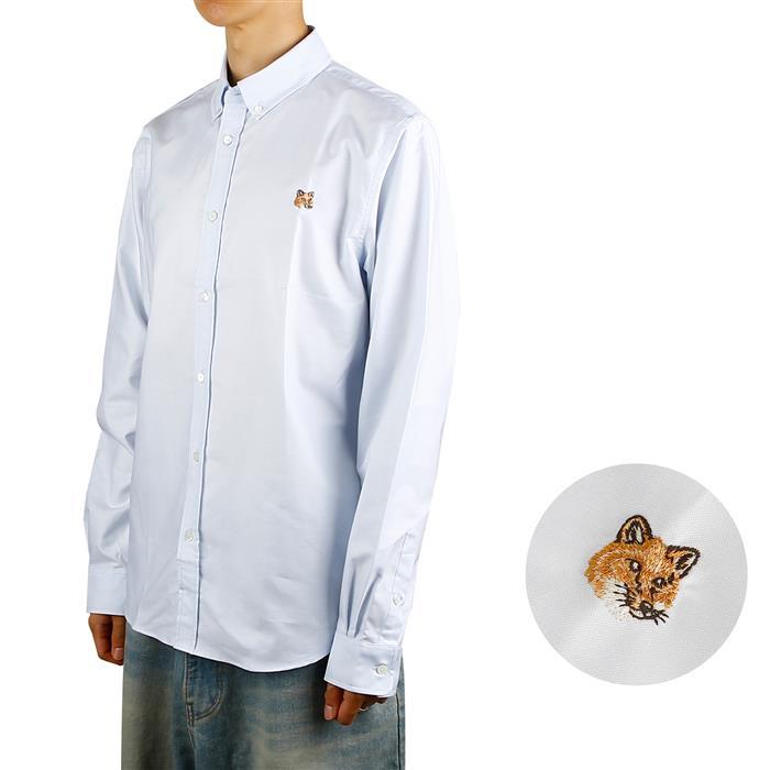 Maison Kitsune Mini Fox Head Classic BD Long Sleeve Shirt MM00413WC2010 P410