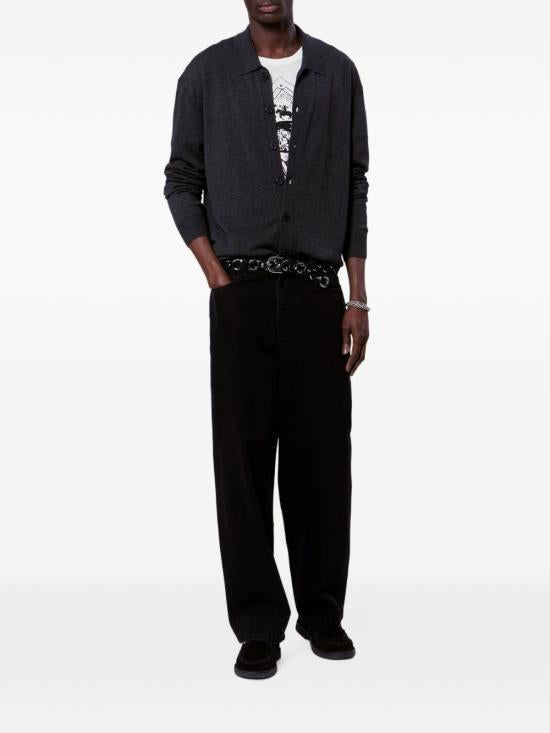 Isabel Marant Anthracite Wool Knit Cardigan for Men