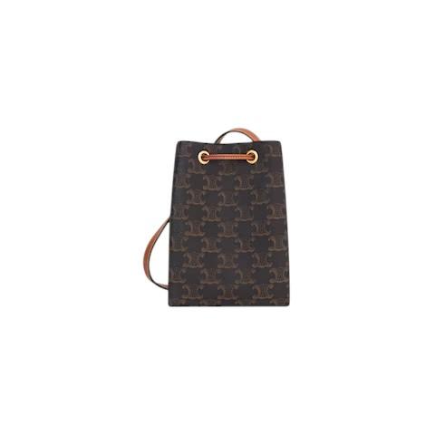 CELINE Micro Triomphe Canvas Calfskin Shoulder Bag
