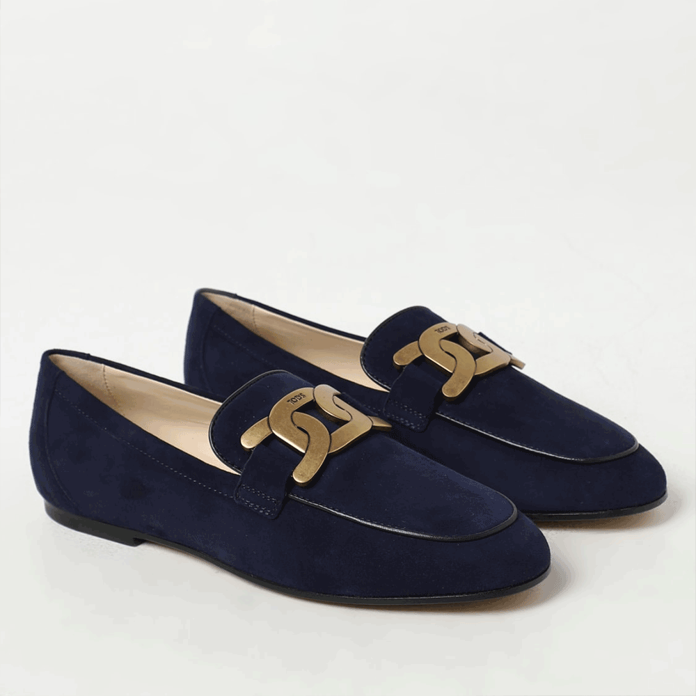 Tods Gommino Suede Chain Loafers for Women XXW79A0DD00D8W U824