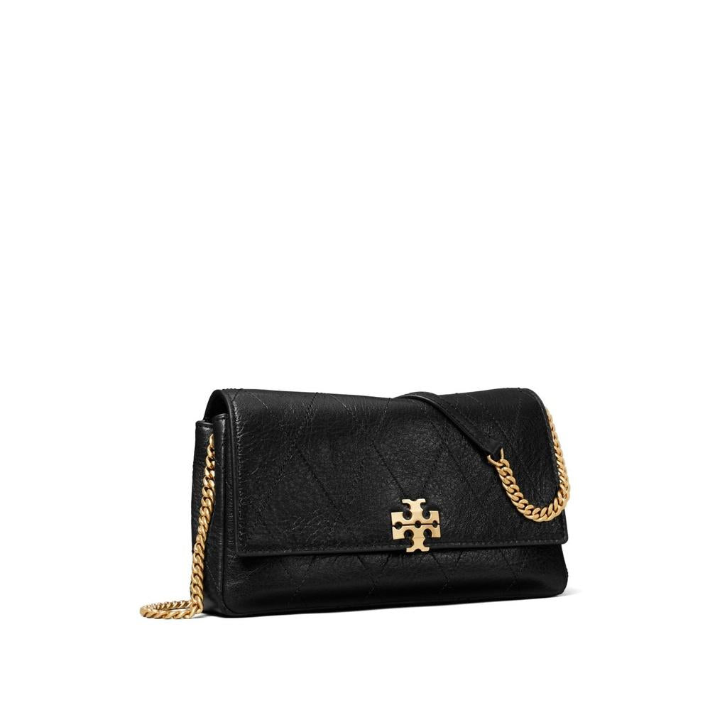 Tory Burch Charlie Chain Wallet Crossbody Bag Black Leather