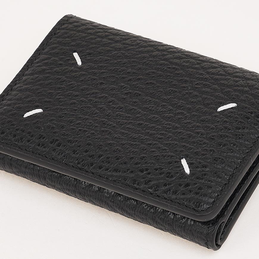 Maison Margiela Unisex Four-Stitch Leather Bifold Wallet Black