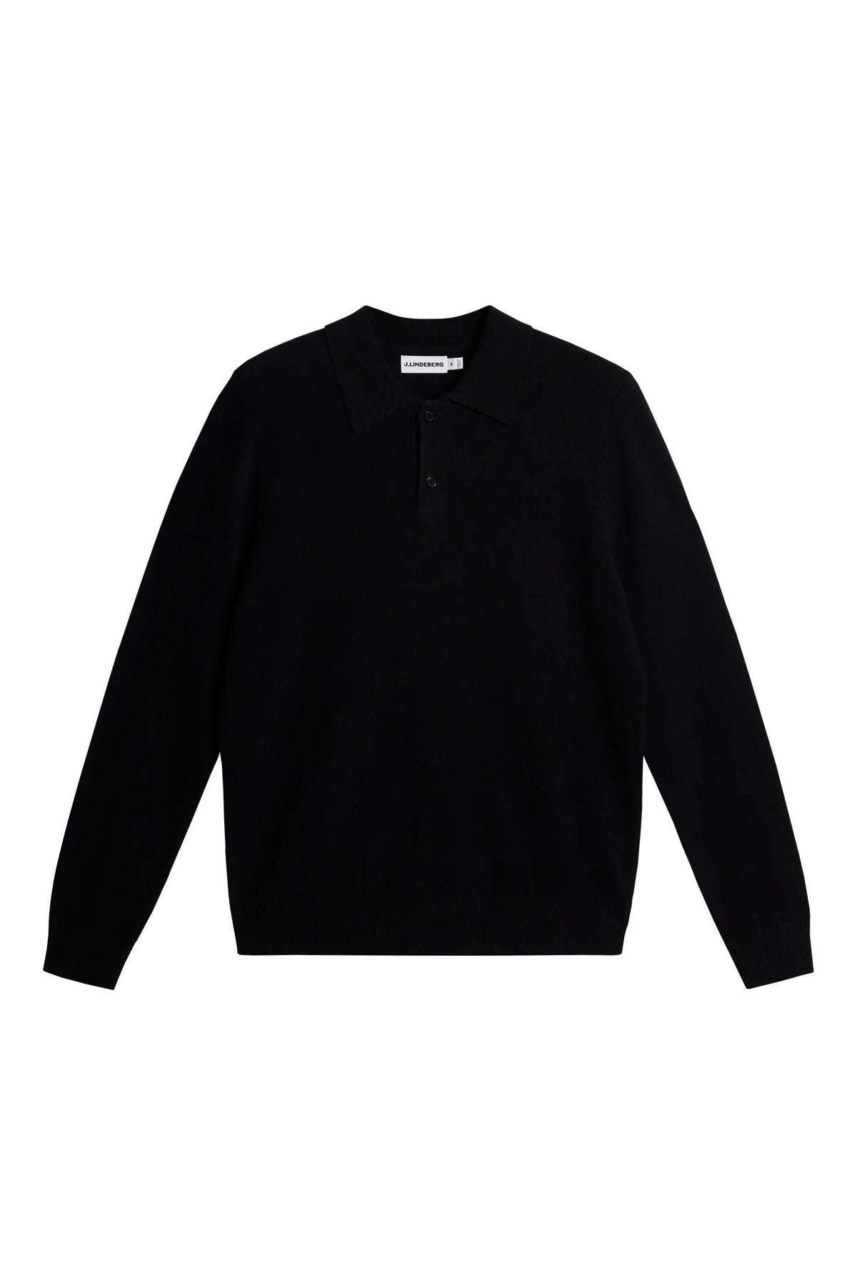 J LINDEBERG Men’s Golf Knit Wool Polo Shirt Black 2026