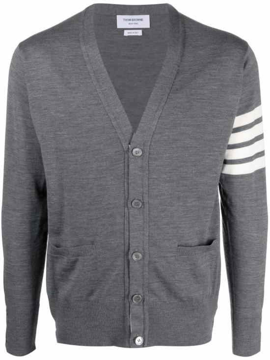 THOM BROWNE 4-Bar Sustainable Fine Merino Wool Classic Cardigan
