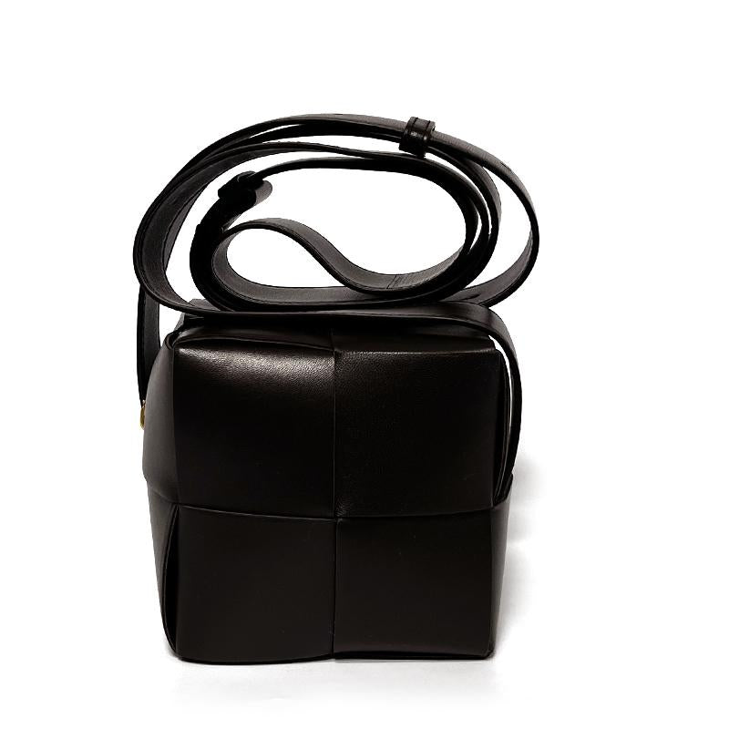 Bottega Veneta Dark Brown Mini Cube Crossbody Shoulder Bag
