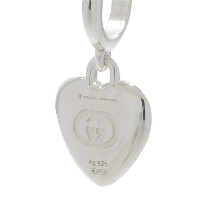 GUCCI Blind For Love Hoop Earrings Silver-Tone Jewelry