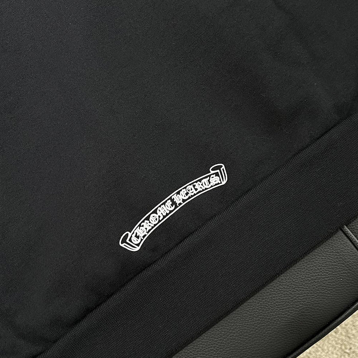 Chrome Hearts Vertical Logo Long Fleece Zip Hoodie Black