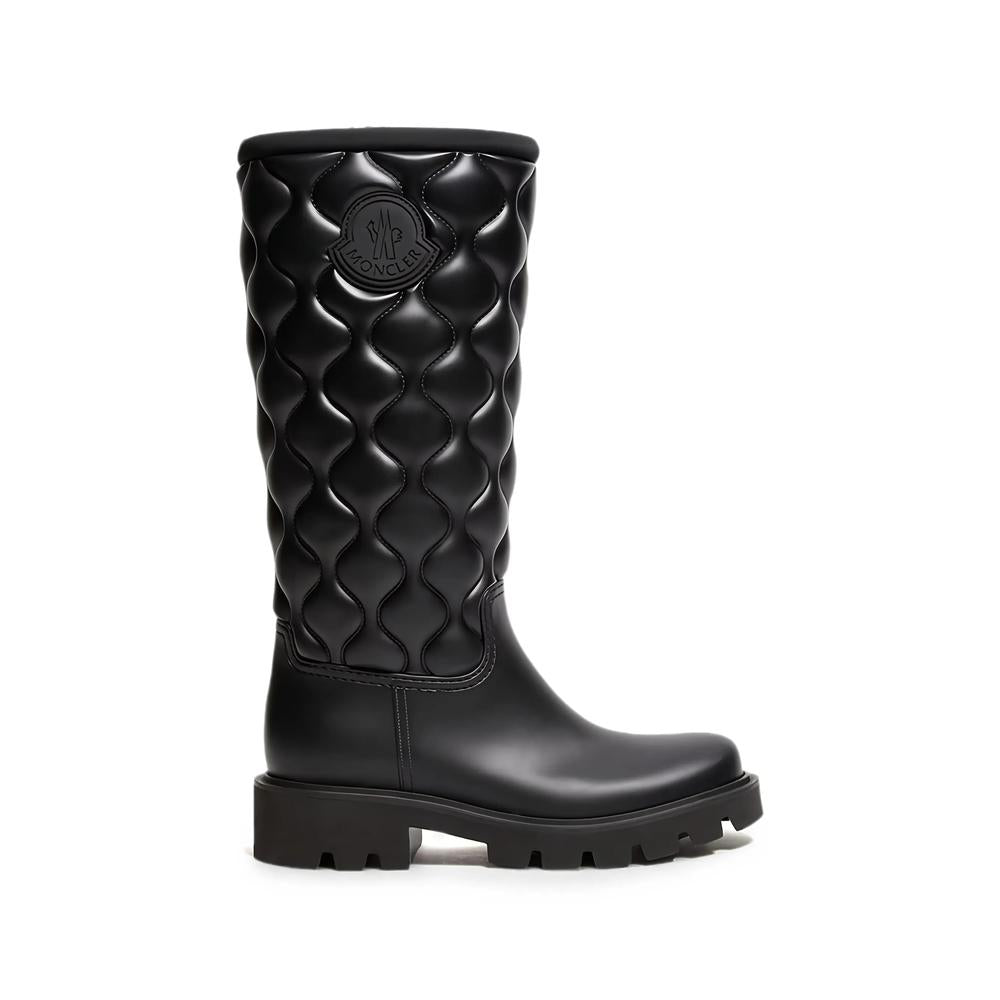 Moncler Black Leather Mid-Calf Boots