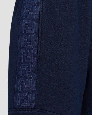 FENDI Blue FF Jersey Bermuda Shorts FFJERSEYBERMUDAPANTS FAB651 AN5U F0RU7