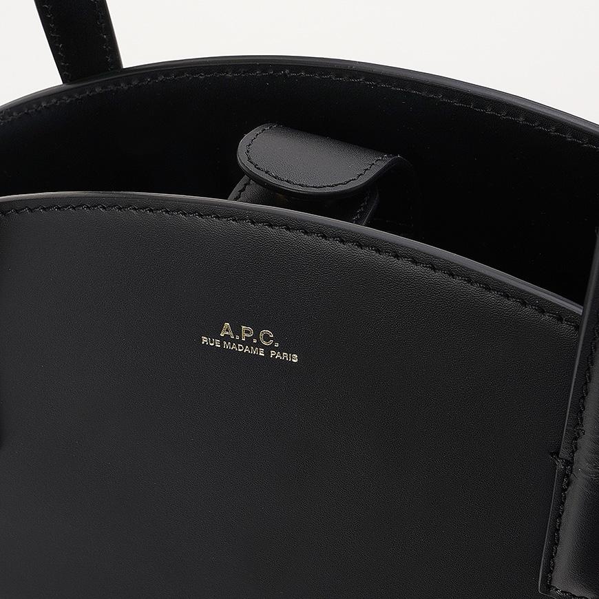A.P.C. Demi Lune Small Tote Bag Black Leather Women’s