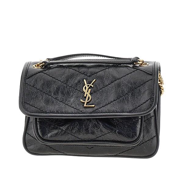 Saint Laurent Black Leather Long Zip Wallet