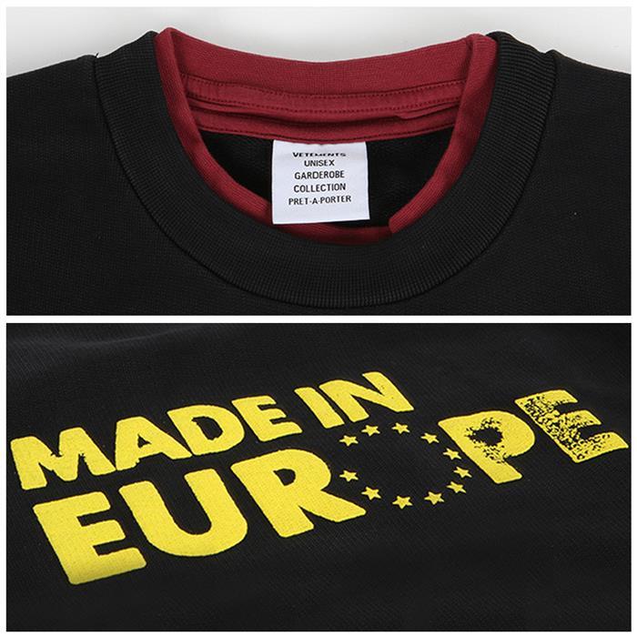 Vetements Black Bordeaux Double Neck Sweatshirt for Men