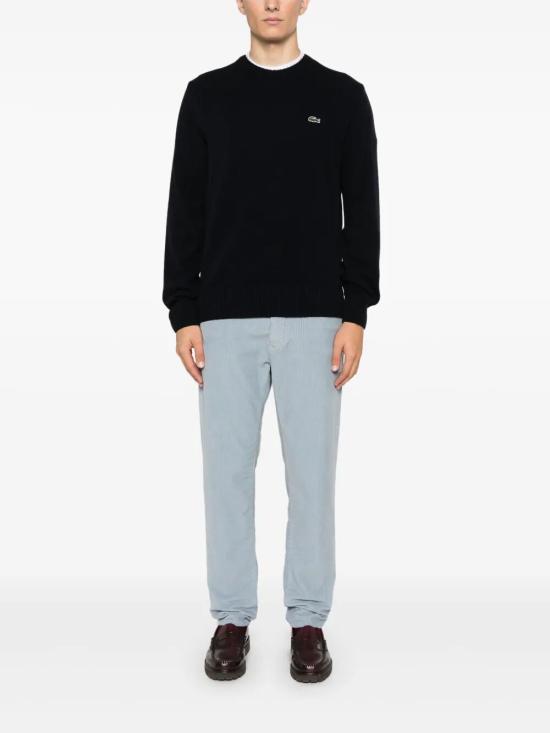 Lacoste Crewneck Knit Sweater for Men AH2916166 NAVY BLUE DOM