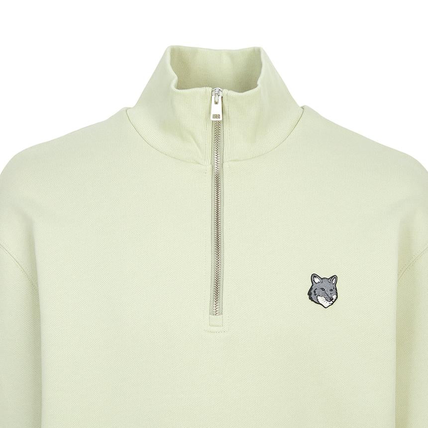 Maison Kitsune Fox Head Half-Zip Sweatshirt Men’s Navy Cotto PM00305 KM0341 P129