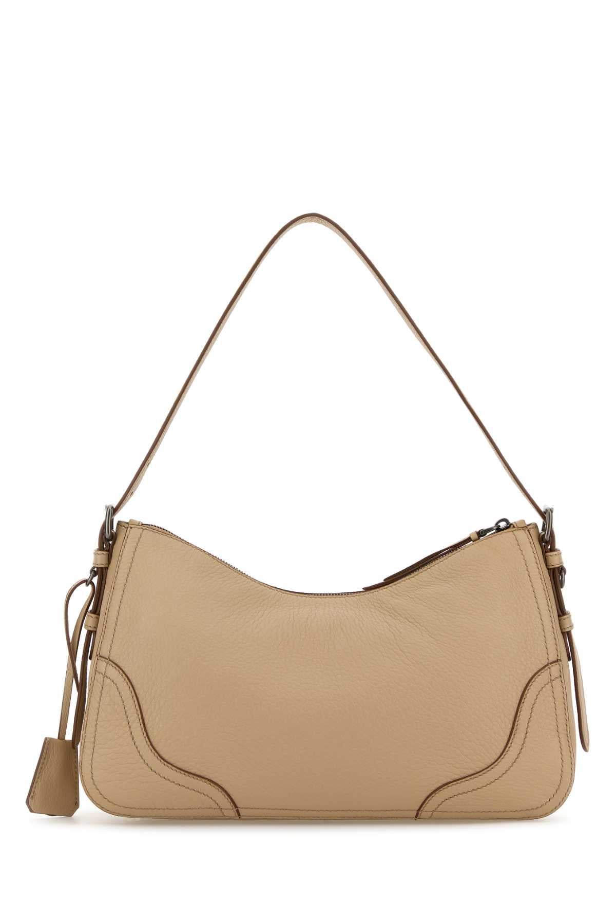PRADA Brown Leather Shoulder Bag