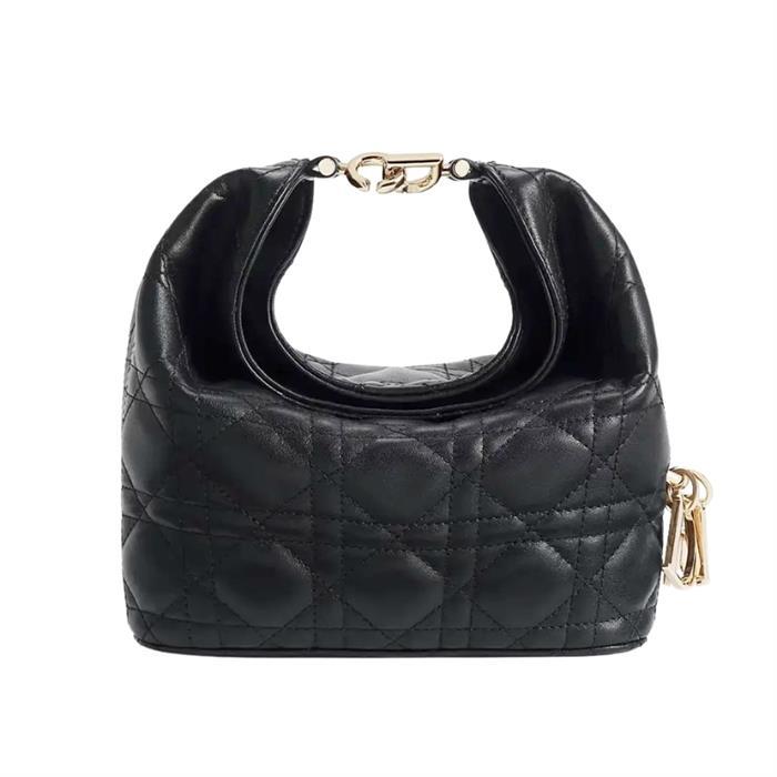 DIOR Toujours Mini Hobo Bag Black Leather Shoulder Bag
