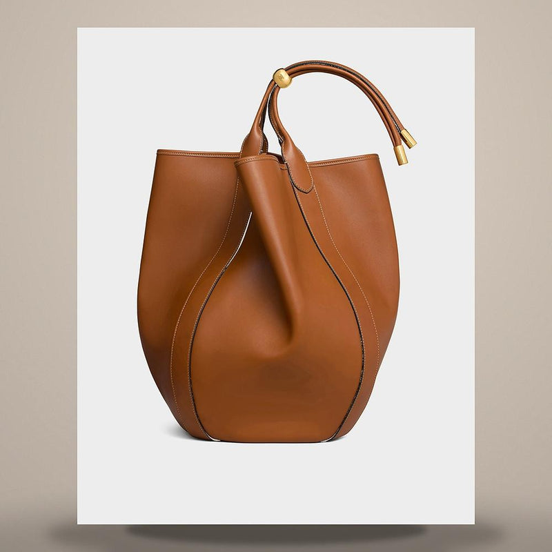 CELINE Large Drop Bucket Bag Soft Supple Calfskin Golden Tan Cros L102H3341 GGB1