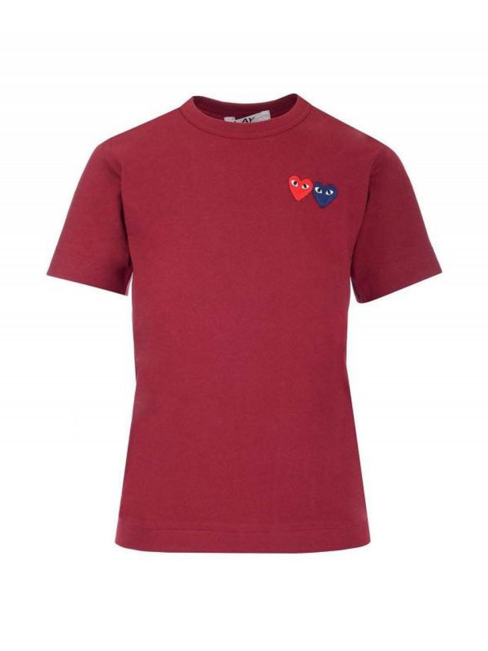 Comme des Garcons Double Heart Patch Short Sleeve T-Shirt