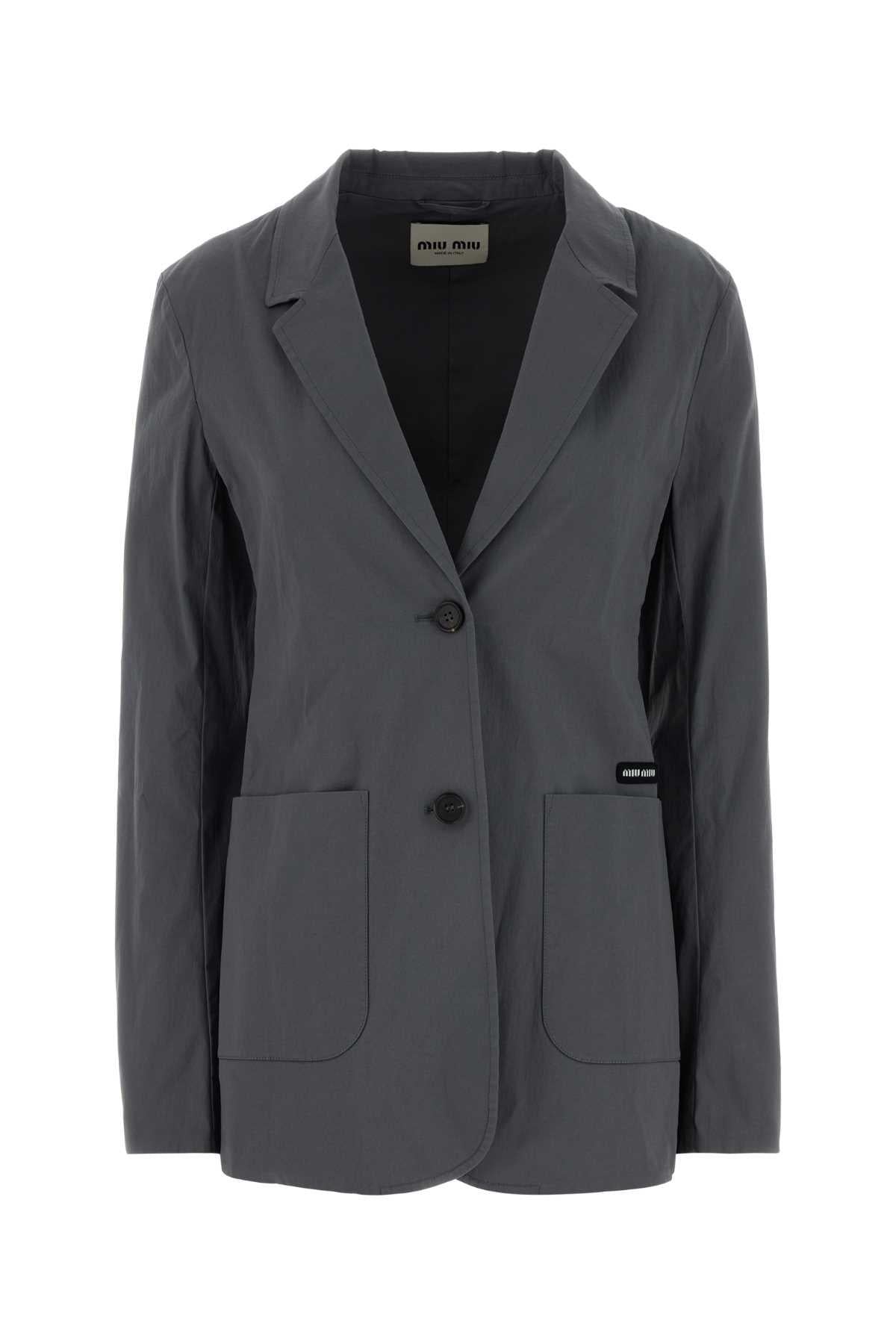 Miu Miu Wool Blend Tweed Jacket Navy Women’s Jacket