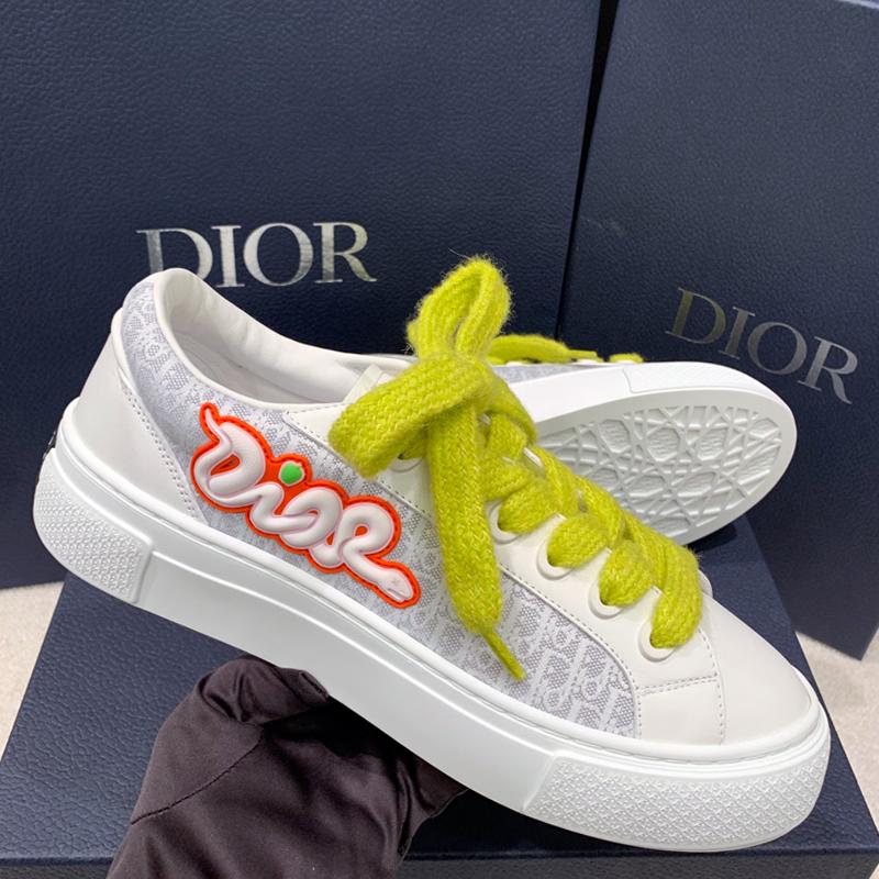 DIOR Men's Sneakers Calfskin Canvas Low-Top Limited Edition B33