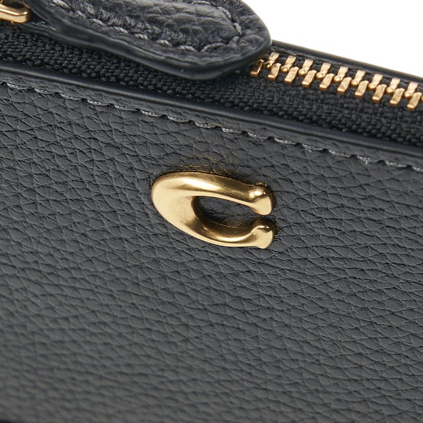 Coach Women’s ID Skinny Card Case Wallet Black Leather CR550 B4 BK