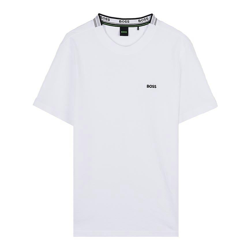 HUGO BOSS Men’s Logo Embroidered T-Shirt White Cotton