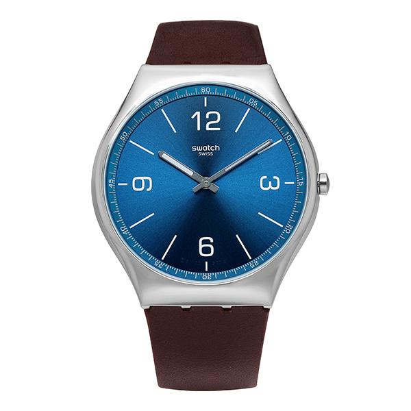 Swatch Men’s Leather Watch SS07S101 Skin Irony 42 SKINWIND