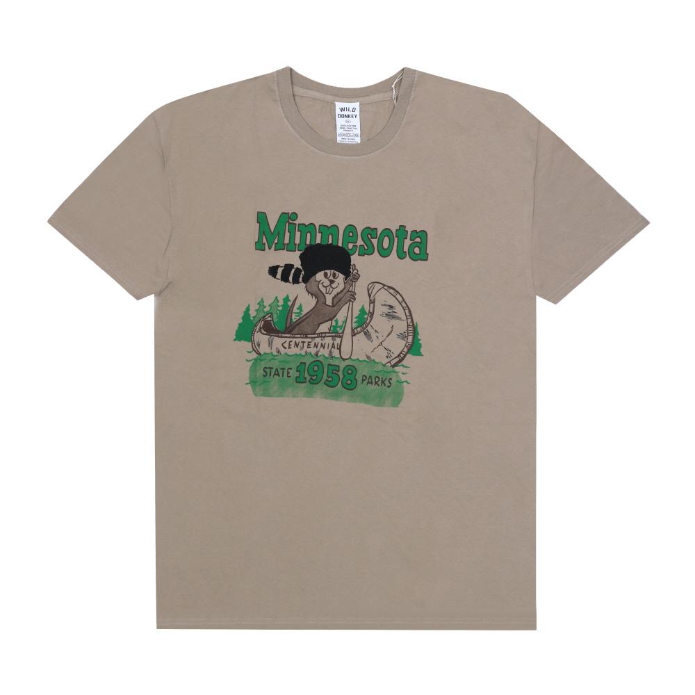 Wild Donkey Khaki Minnesota Graphic Short Sleeve T-Shirt Unisex