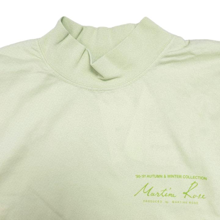 MARTINE ROSE Unisex Green Cotton Mock Neck Logo T-Shirt MR605J MR052