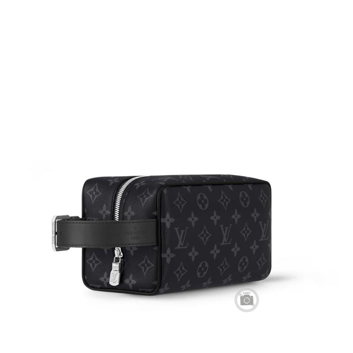 Louis Vuitton Eclipse Monogram Leather Locker Dopp Kit Clutch Bag