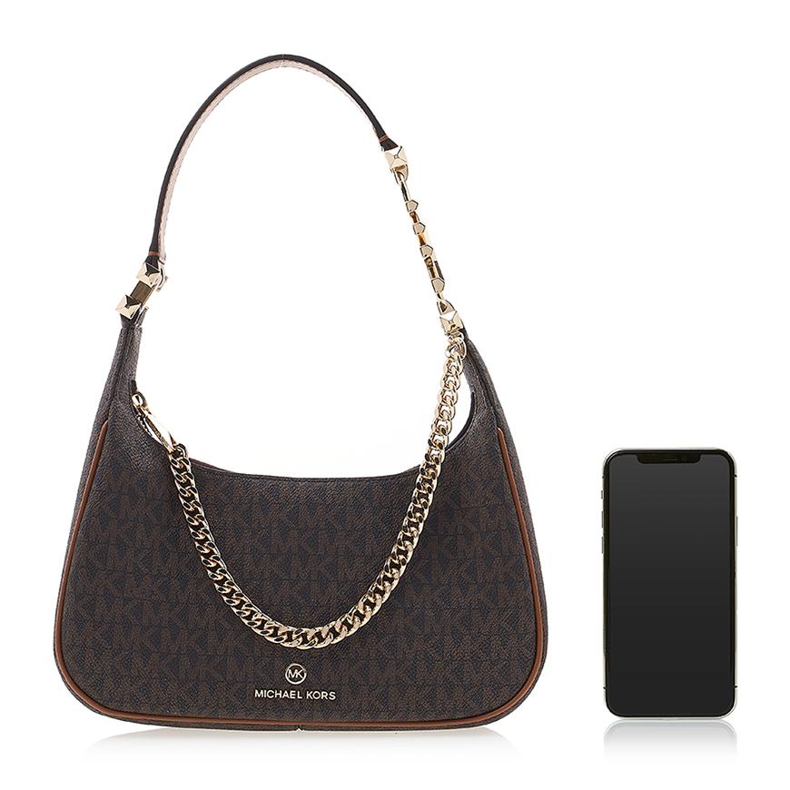 Michael Kors Piper Shoulder Bag Brown Monogram Canvas Handbag